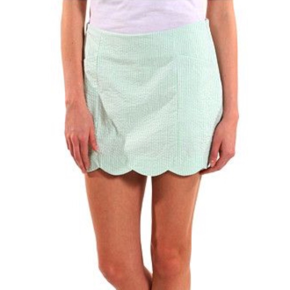 Lilly Pulitzer Green Seersucker January Skort